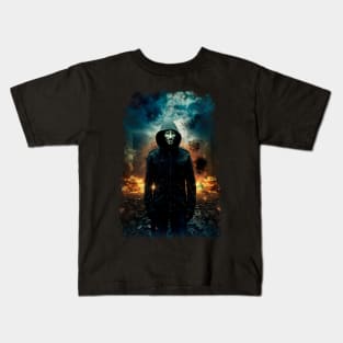 Unleash the Revolution: Anonymity in Chaos Kids T-Shirt